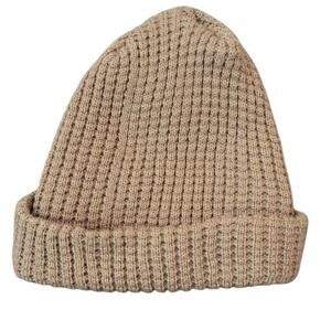 VTG Pendleton Wool Fisherman Beanie Camel Knit Hat USA Made Adult EUC